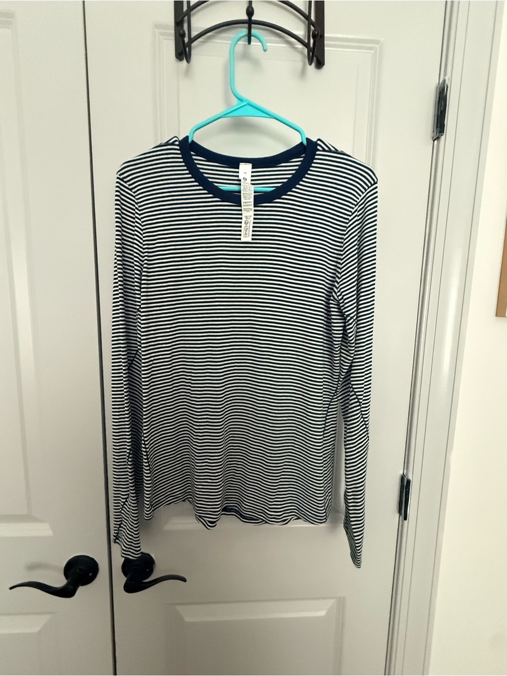 lululemon athletica Navy and White Striped hold tight long sleeve